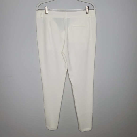 VINCE Satin Bound Easy White Skinny Leg Trouser Dress Pants Sz 6 - Picture 8 of 8